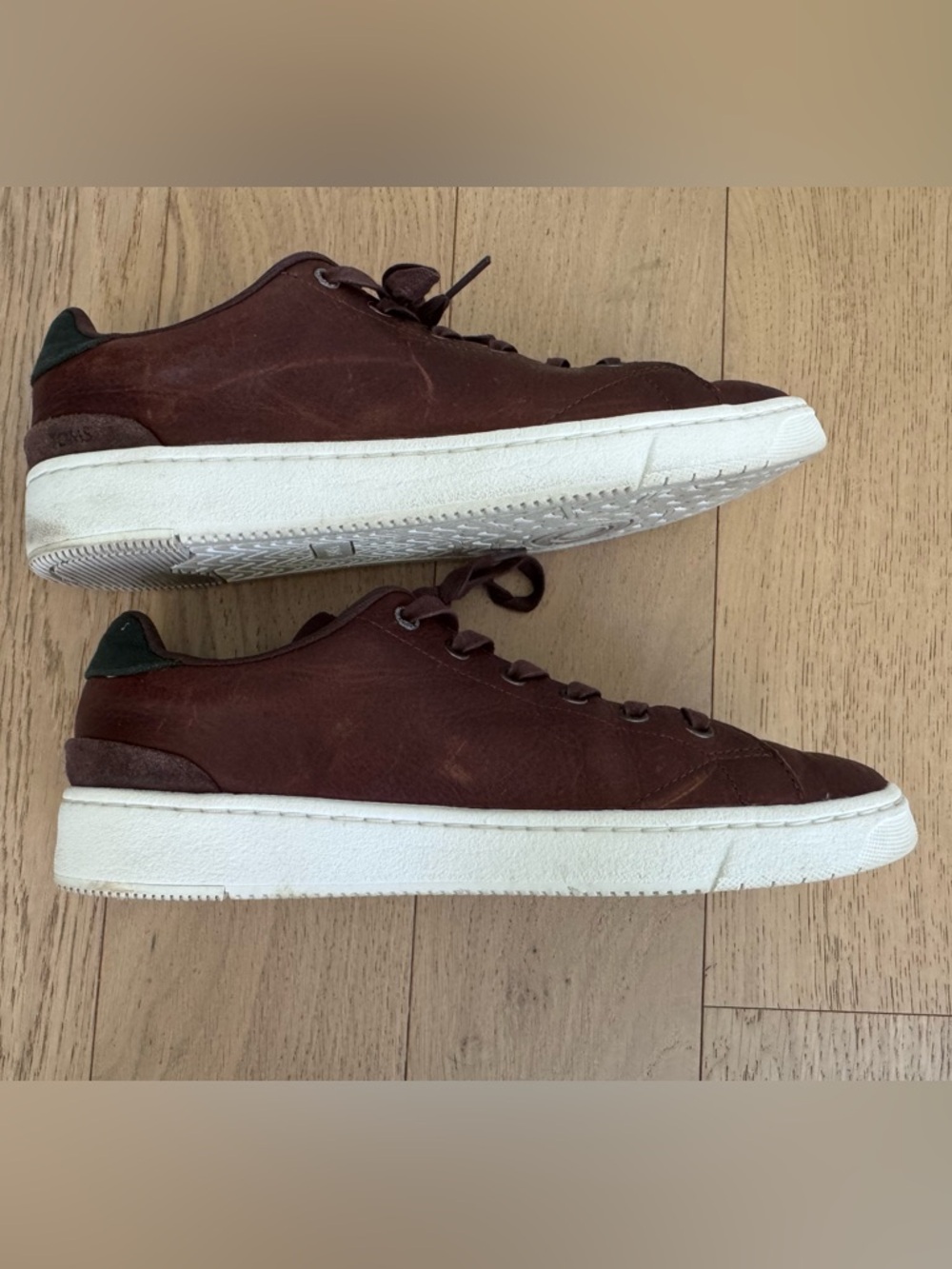 TOMS Trvl Lite Leather Lace Up Mens Brown Sneakers Casual Shoes size 10